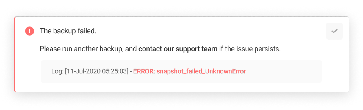 Error: snapshot_failed_UnknownError