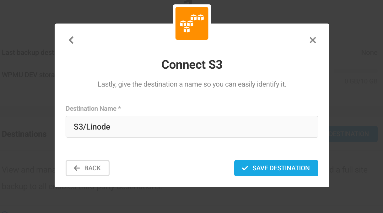 Saving Linode as the storage destination
