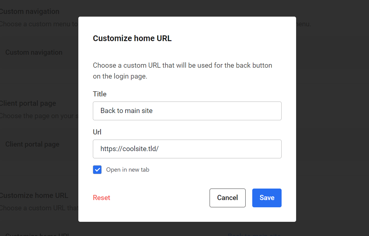 Customize Home URL in the Hub Client