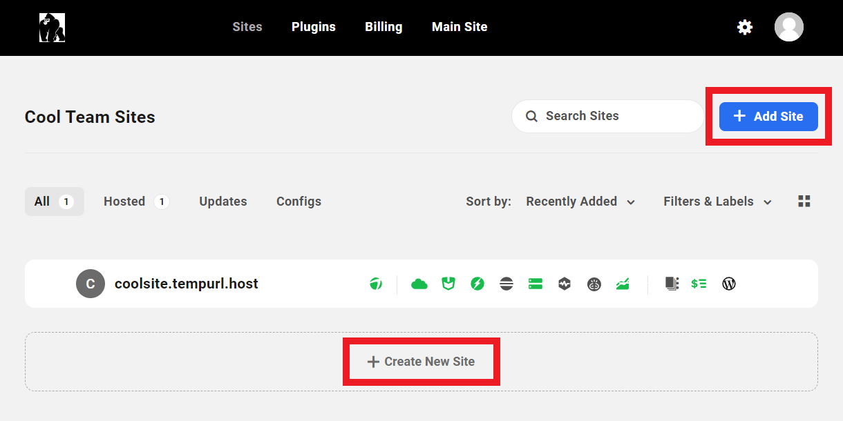 Create new hosting site in the Client Portal