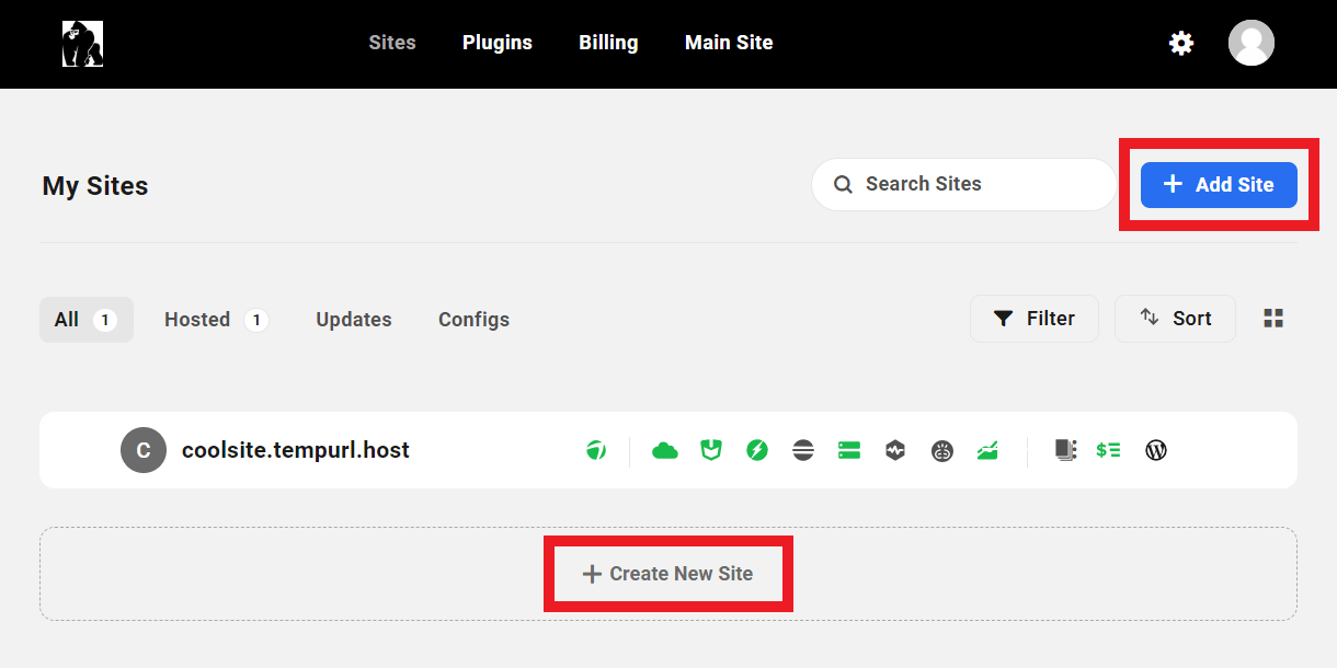 Create new hosting site in the Client Portal