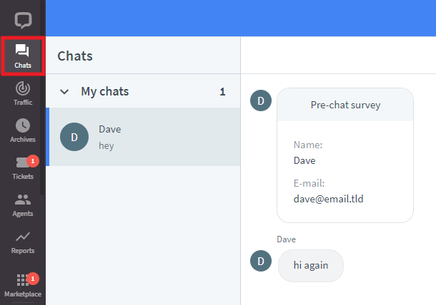 Managing chats in LiveChat account