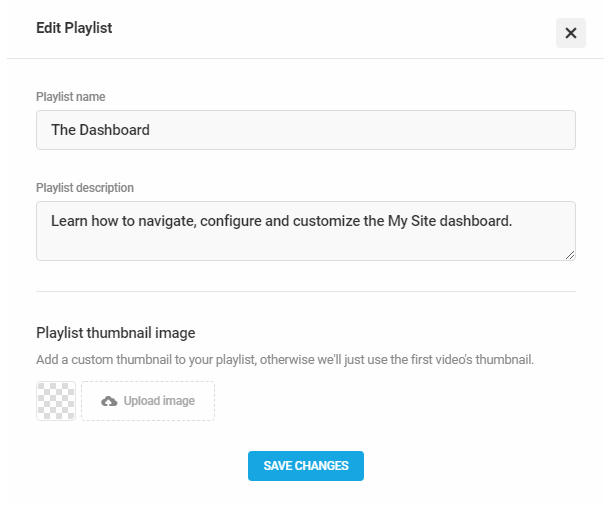 Edit playlist details in Integrated Video Tutorials