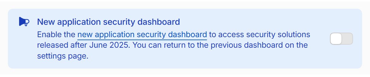 Cloudflare option to switch to new Security dashboard