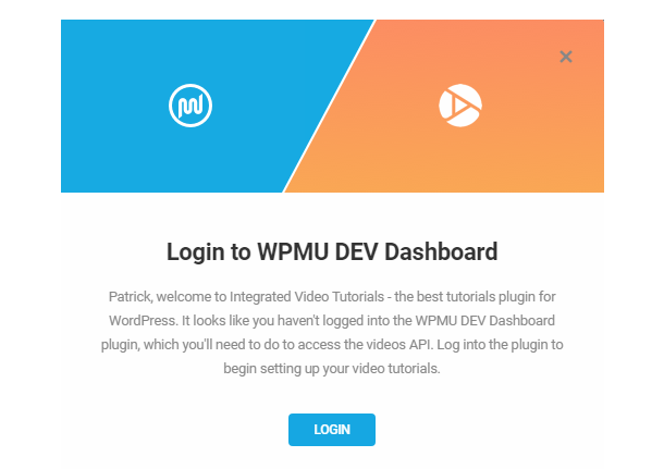 Log into WPMU DEV Dashboard to access Integrated Video Tutorials