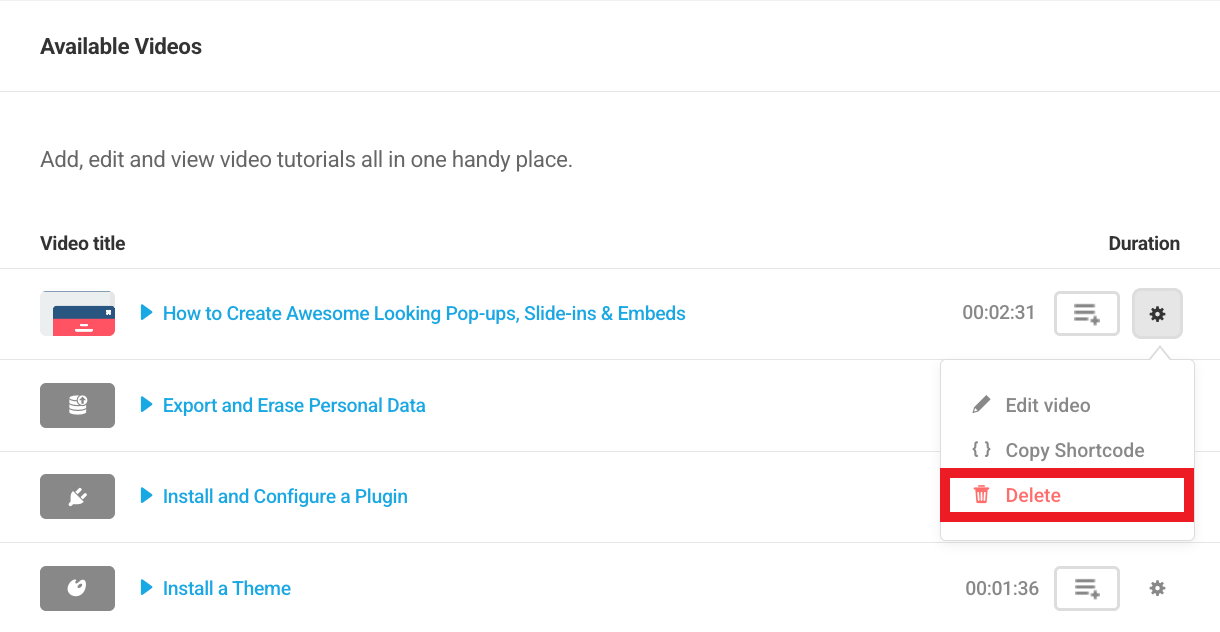 Delete video tutorial