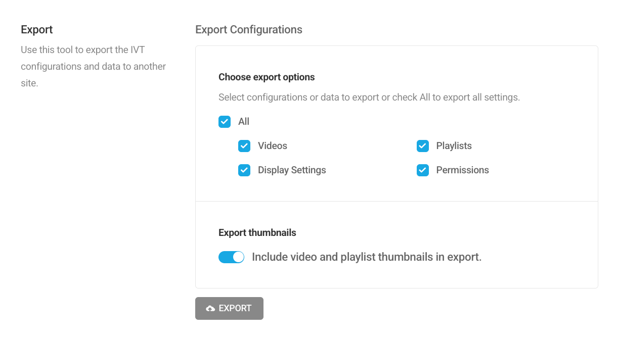 Video tutorials export