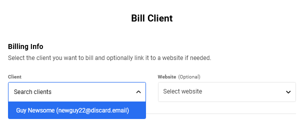 Billing a client in Client Billing
