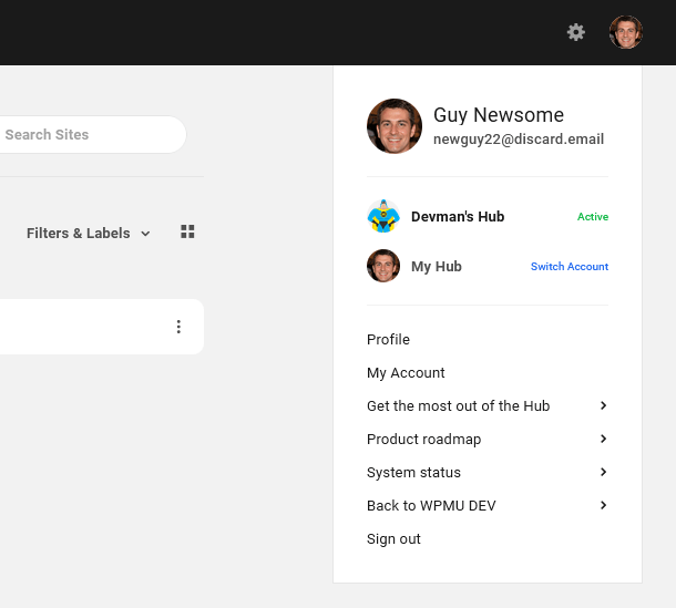 Client profile in the WPMU DEV Hub