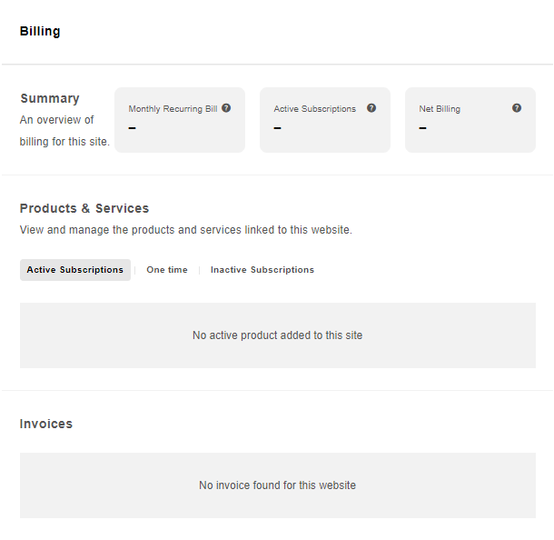 Client's site billing in Client Billing