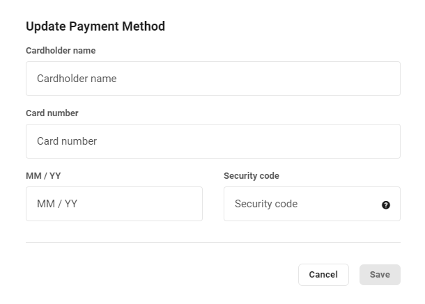 Client's payment info in Client Billing