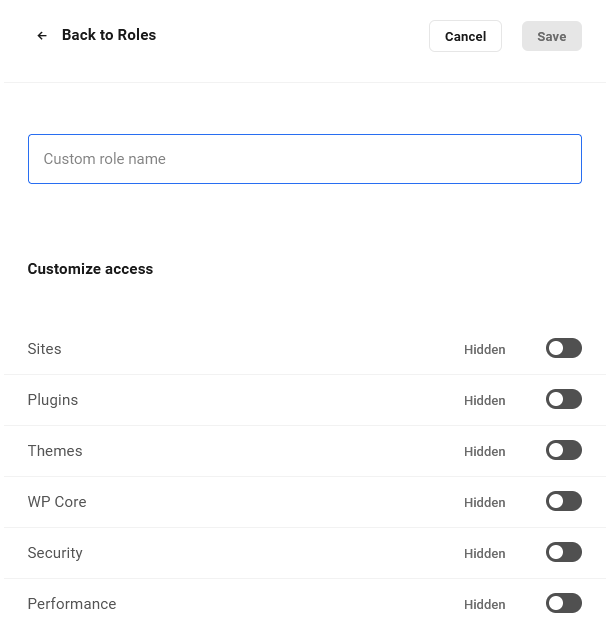 Customize access in new client role in Client Billing