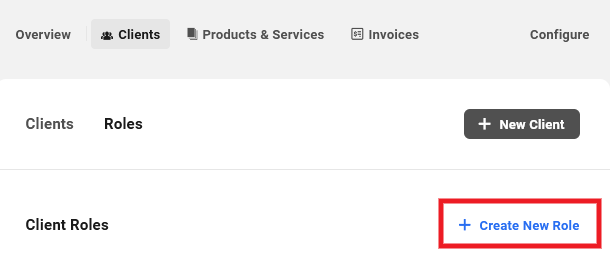 Create new client role in Client Billing