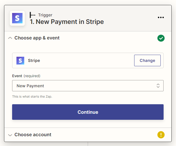 Setting up a zap trigger at Zapier