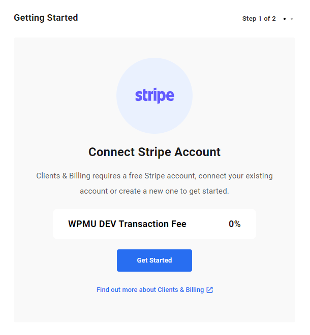 Connect Stripe account to Client Billing