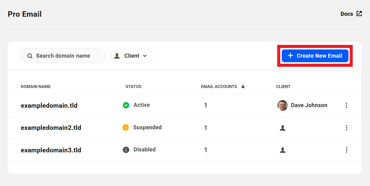 Add a new email domain
