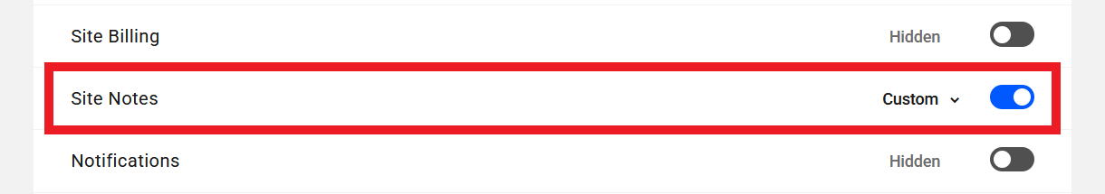 Customize capabilities in the Hub Site Notes module