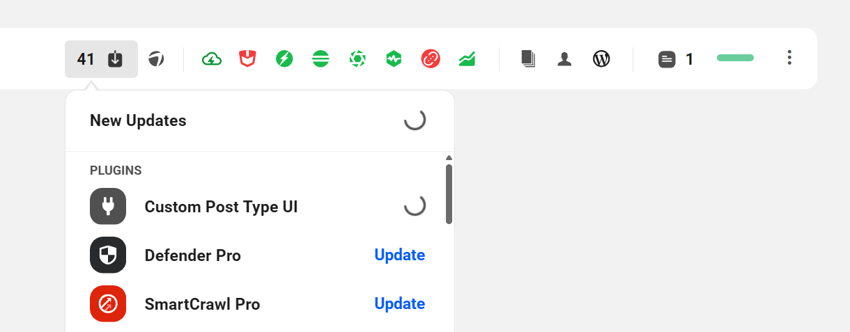 Quick update all plugins and themes in the Hub