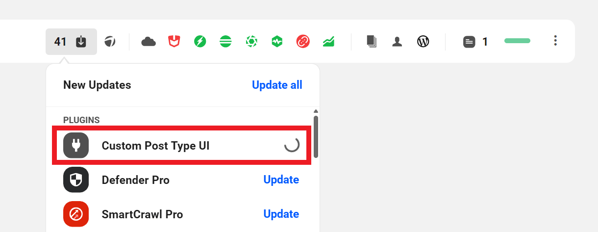 Quick update progress in the Hub