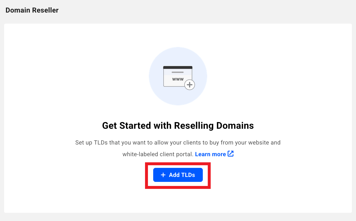 Add new domain reseller