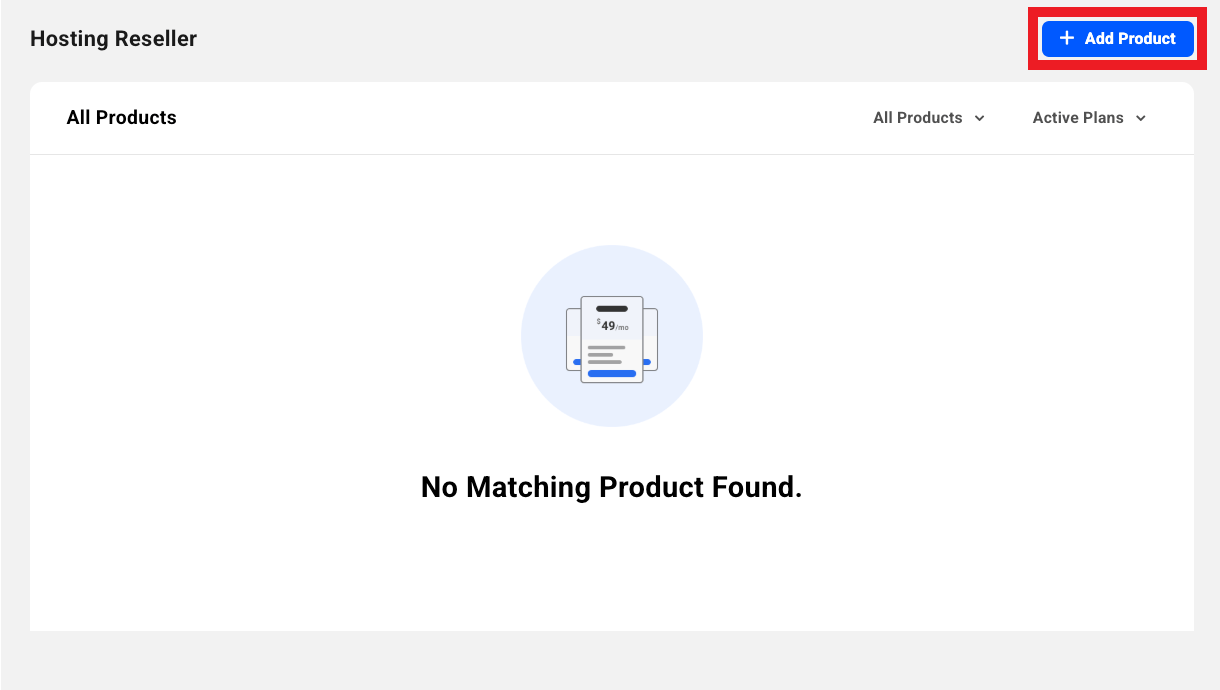 Create a new hosting reseller product in the Hub