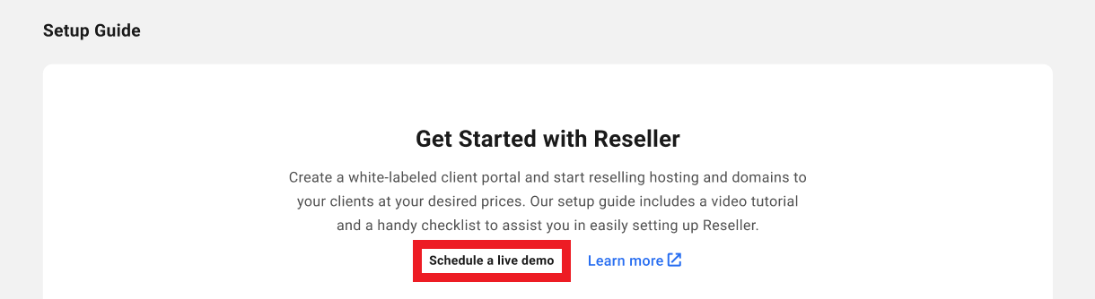 Reseller schedule demo