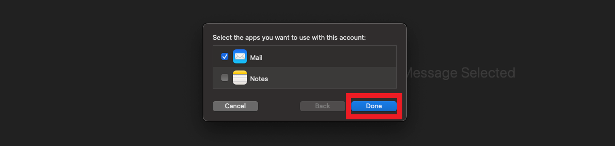 Selecting apps to user with your Pro Email account