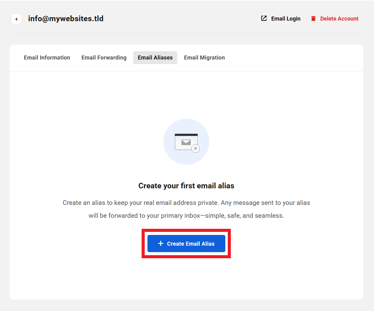 Create email alias