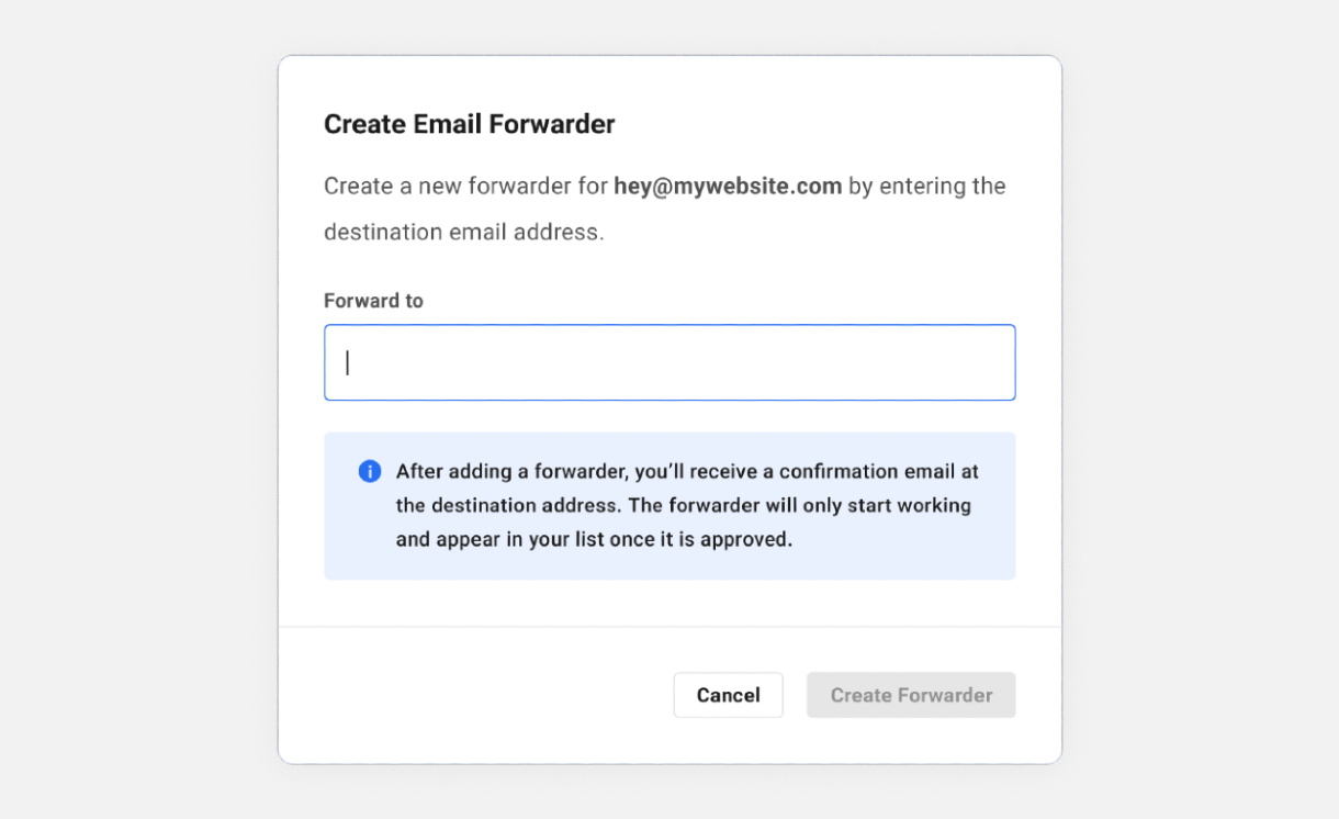 Create an email forwarder