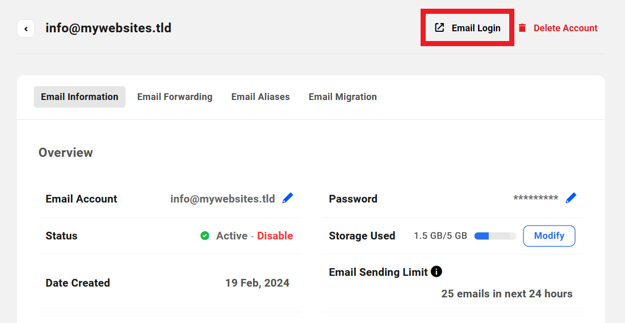 Access a Pro Email account from the Hub