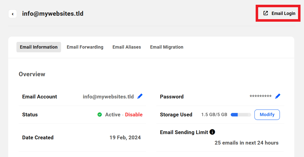Access a Pro Email account from the Hub