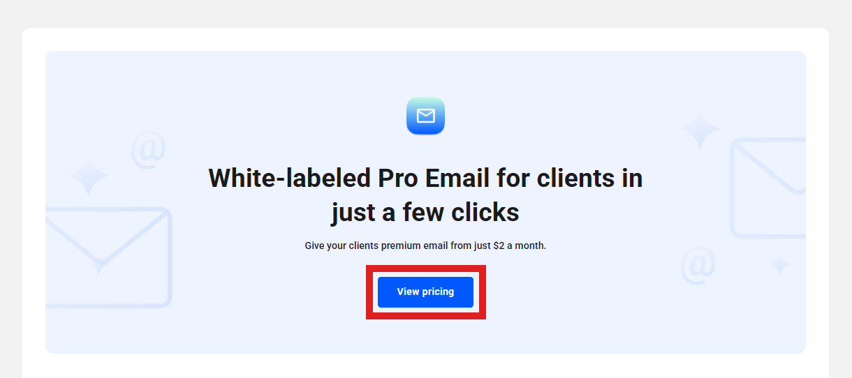 Add your first email domain and email account