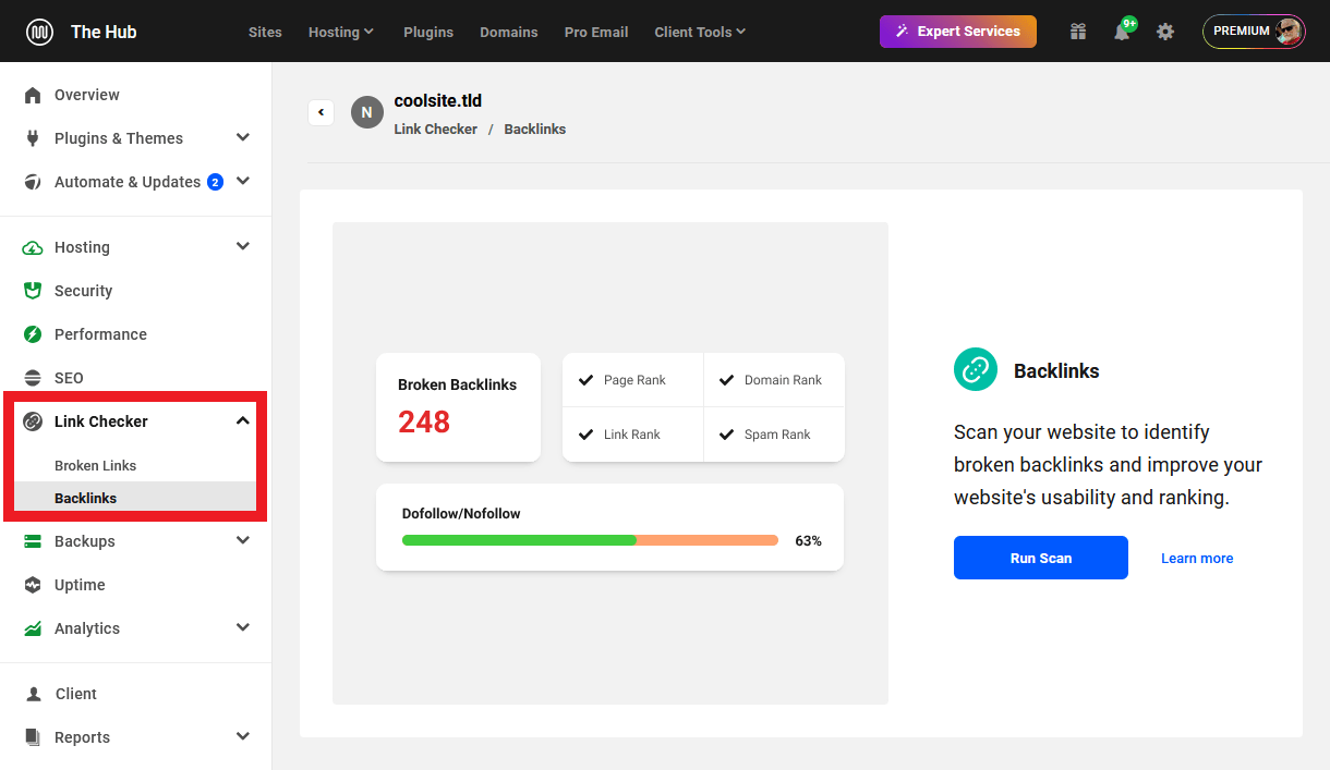 Link Checker service in The Hub