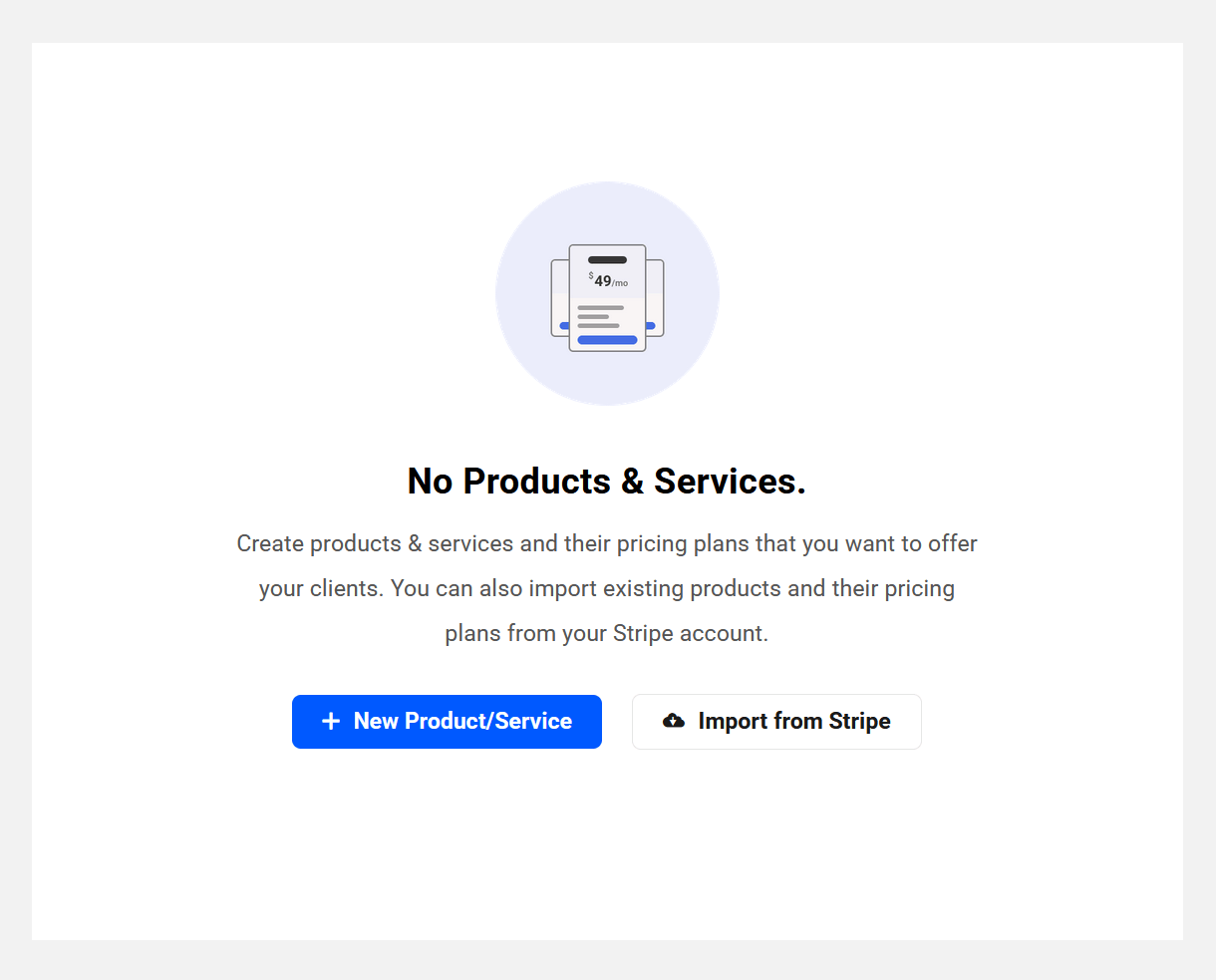 Add products & services in Client Tools