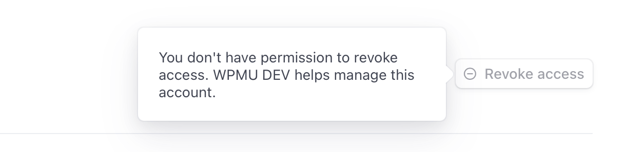 Notice when trying to revoke access to an account in Stripe