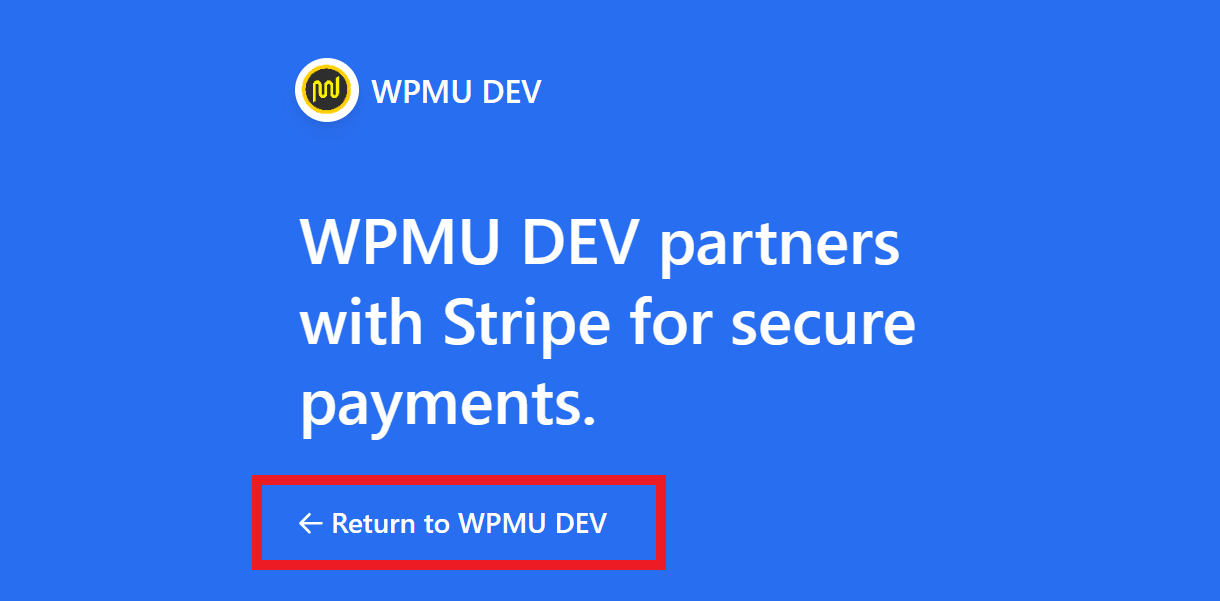 Return to WPMU DEV link