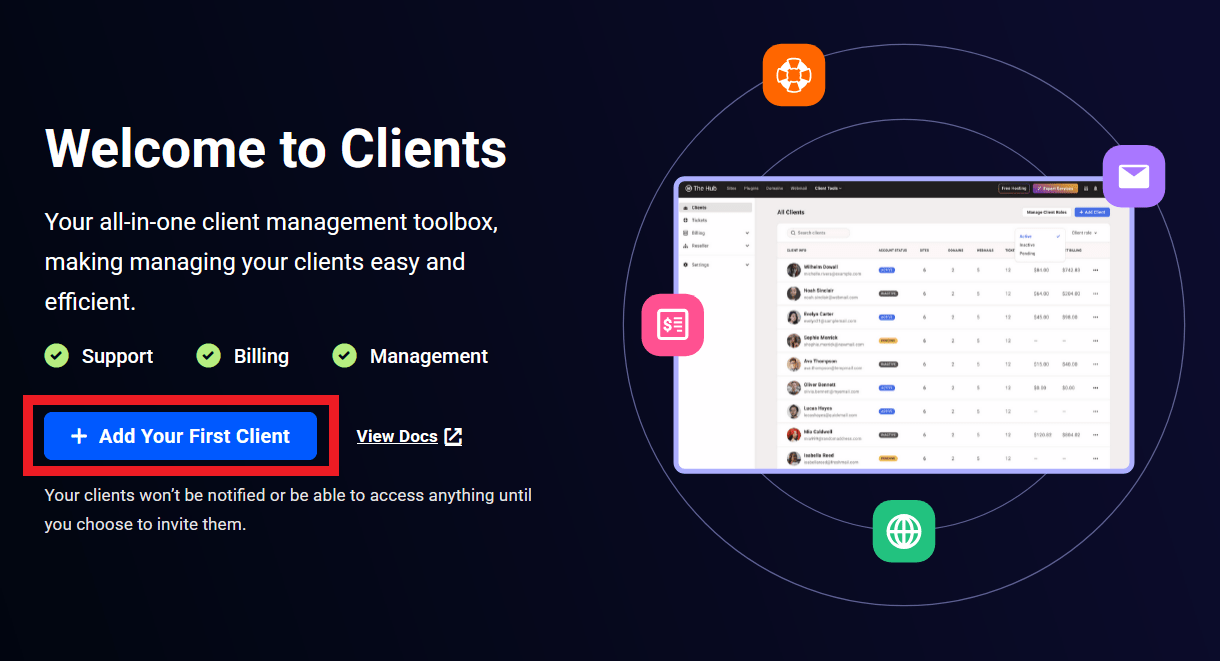 Add your first client in Client Tools