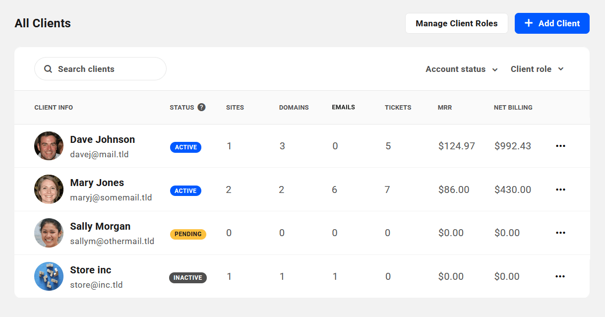 Clients added in Client Tools