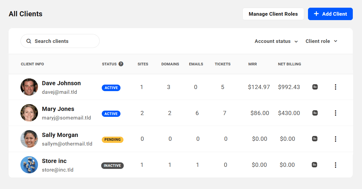 Clients added in Client Tools