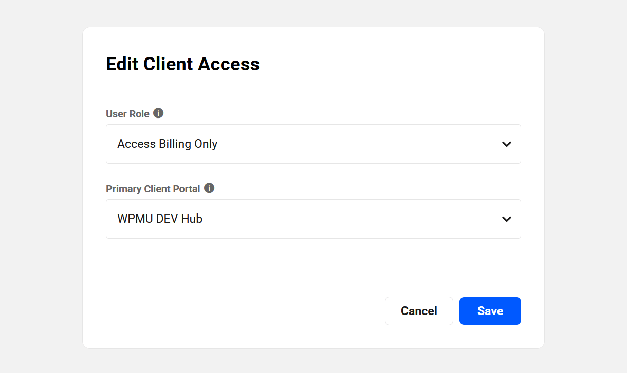 Edit client access