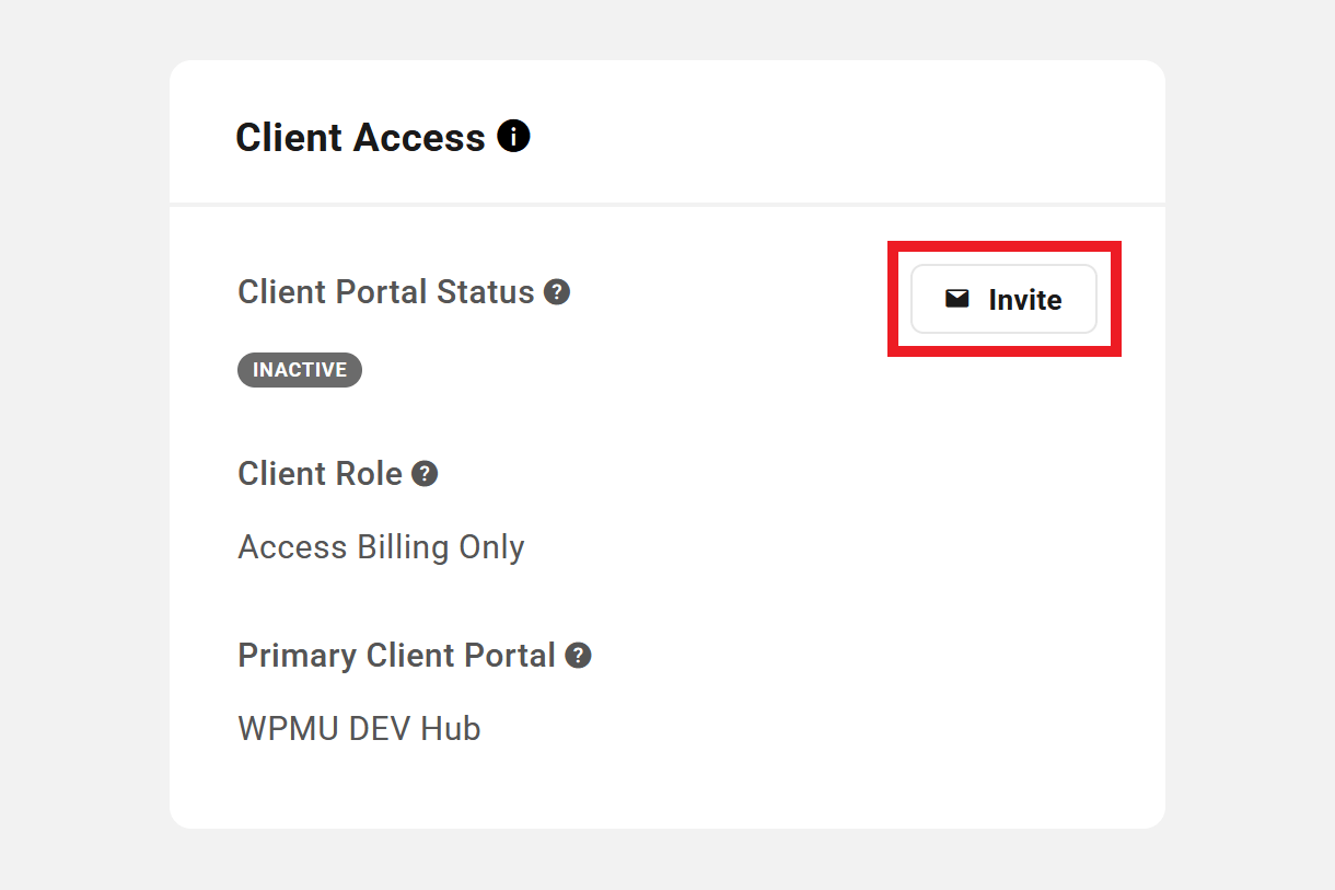 Invite client in Client Tools