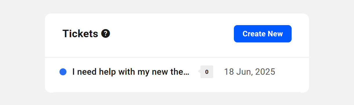 Client tickets shown in their profile