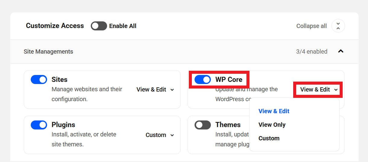 Customize Hub access for a custom Client role in Client Tools