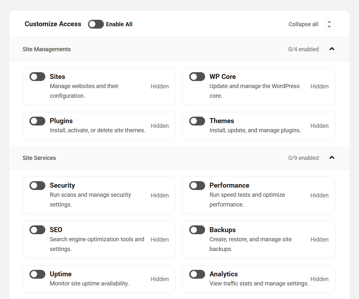 Customize Hub access for a custom Client role in Client Tools