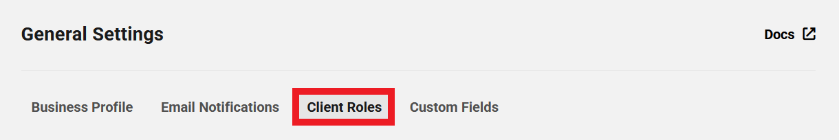 Client role settings in Client Tools