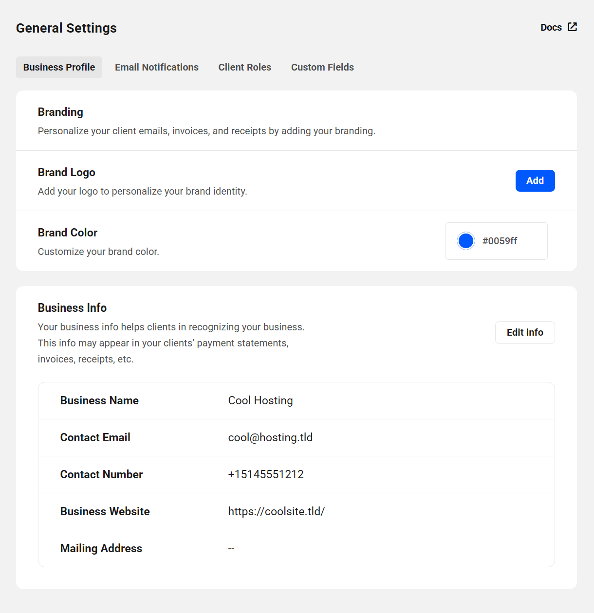 Client Tools general settings