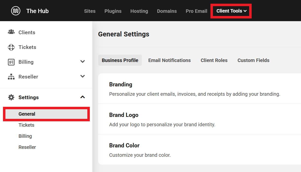 Client Tools general settings