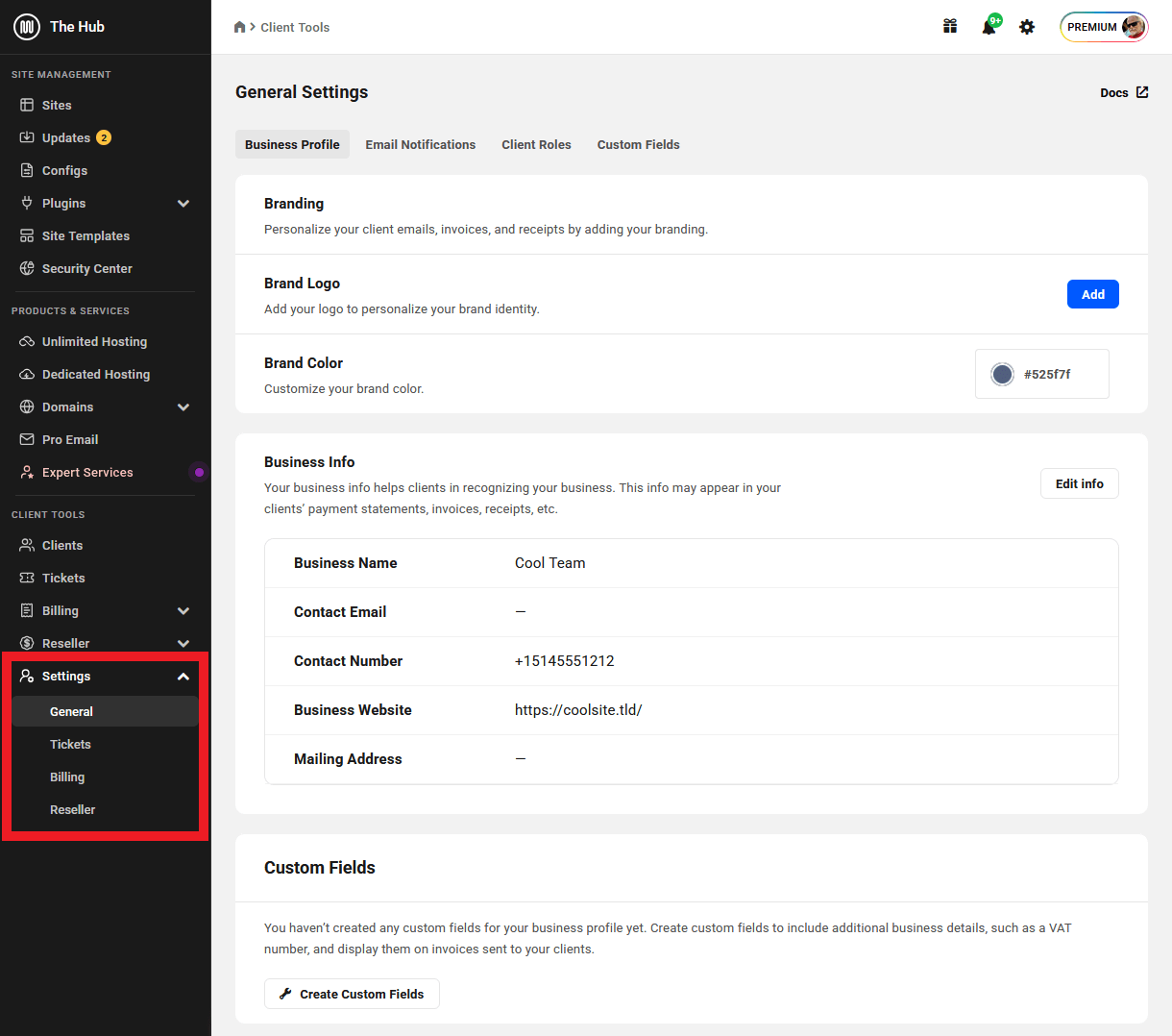 Client Tools settings