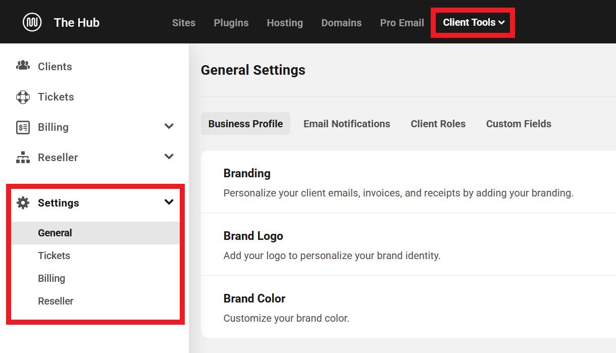 Client Tools settings