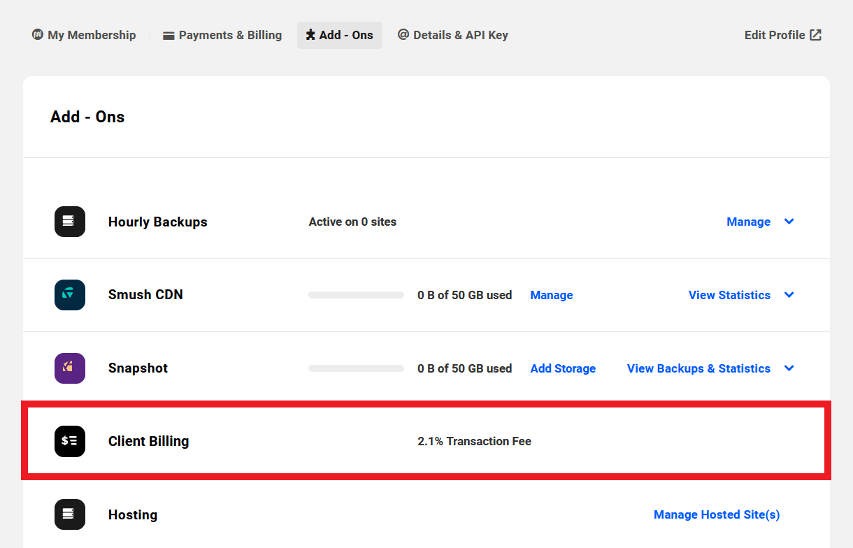 2.1% transaction fee in client Billing for non-full members